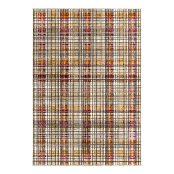 Unique Loom Deepa Collection Area Rug - Tartan (6' x 8' 9" Rectangle Multi/Blue)