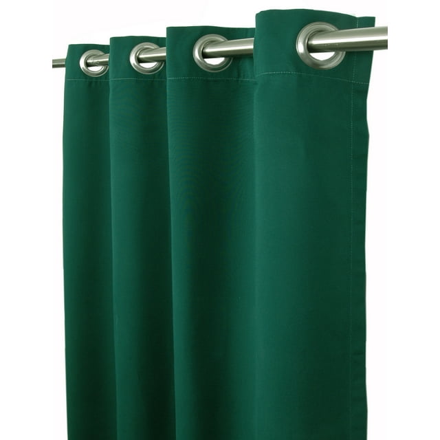 Sunbrella Canvas Forest Green Indoor/Outdoor Curtain Panel by Sweet Summer Living, 50" x 96" with Stainless Steel Grommets