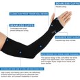 thumbnail image 2 of 6 pares de fundas de brazo negras con agujero para el pulgar para hombres y mujeres, deportes al aire libre, conducción, ciclismo, protección solar UV UPF50, mangas de compresión de refrigeración esquí esquí Gafas de esquí, 2 of 5