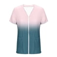 thumbnail image 5 of BiZtdJrK Women Fashion Summer Cardigans Gradient Color Short Sleeve Open Front Sweaters Lightweight Travel Vacation Shrug Cardigan with Pockets Blue XL, 5 of 6