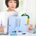 thumbnail image 2 of Maoww Metal Book Stand Eye Protection Folding Reading Rest Stand Cookbook Holder Document Clamp Portable Collapsible Book Holder for Reading, 2 of 9