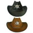 thumbnail image 5 of Douhoow Adult Halloween Western Cowboy Hat Fancy Dress Up Cowboy Role-Play Costume Accessories, 5 of 6