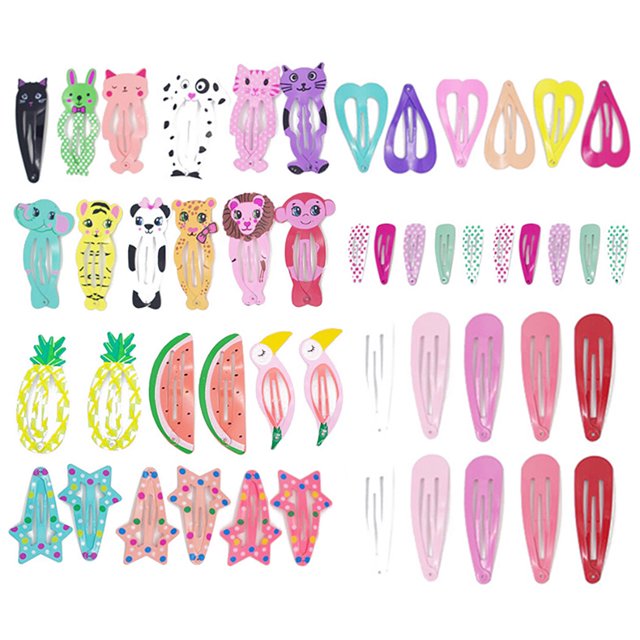 Clips de Cheveux en Alliage Mignon 50PCS Barrettes Accessoires de Cheveux pour les Filles Enfants