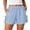Blue, variant on Yievot Plaid Shorts for Women Side Bow Elastic Waist Relaxed Fit Casual Summer Lounge Shorts