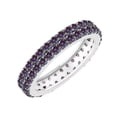 thumbnail image 2 of Sterling Silver with Color Changing Alexandrite Two Row Eternity Band Ring, 2 of 3
