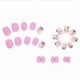 thumbnail image 3 of Short Fake Nails with Flowers Design Colorful Nails Clear Press on Nails Square Acrylic Nailsfrosted florets, 3 of 5