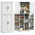 thumbnail image 1 of HOMCOM Armoire de Garde-Manger, Armoire de Rangement 64 Pouces avec Tablettes Ajustables, Blanc, 1 of 10