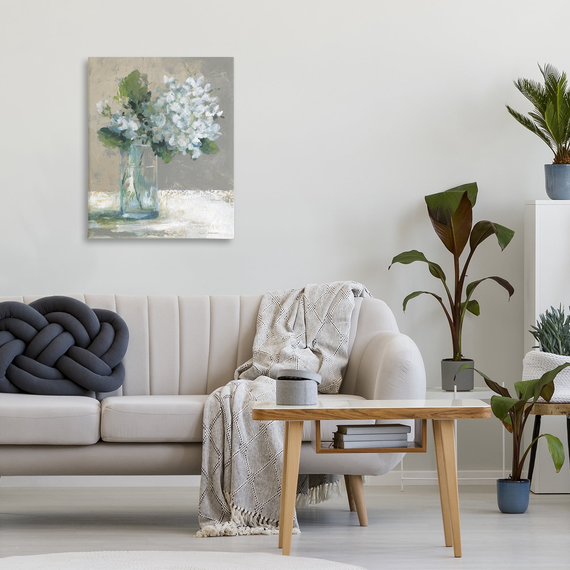 Stupell Industries Serene White Hydrangeas in Glass Canvas Wall Art, design by Carol Robinson