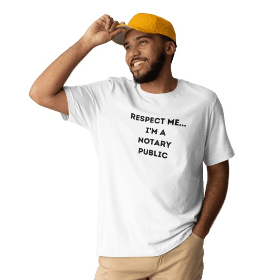 Notary Public T-Shirt – “Respect Me, I'm A Notary Public” Funny Notary Shirt, 100% Cotton Unisex Tee