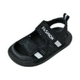 thumbnail image 3 of Gubotare Toddler Sandals Boys Wide Unisex Kids Summer Slide Sandals Baby Comfort Anti-Slip Open Toe Adjustable Walking Beach Shower Shoes for Boys Girls Size 11.5 (Black,11.5 Little Kids), 3 of 4