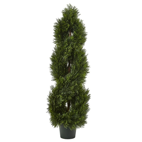 Nearly Natural Double Pond Cypress 4 ft.H Spiral Topiary UV Resistant with 1036 Leaves (Indoor/Outdoor)