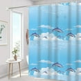 thumbnail image 4 of AuroraX Winter Shower Curtain Set,Blue Waterproof Plastic 72x31 Inch Bathroom Curtain with 6 Hooks,Home Fall Bathroom Decor, 4 of 6