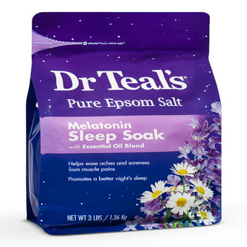 Dr Teal's Pure Epsom Salt Melatonin  Soak with Essential Oil Blend, 3 lbs