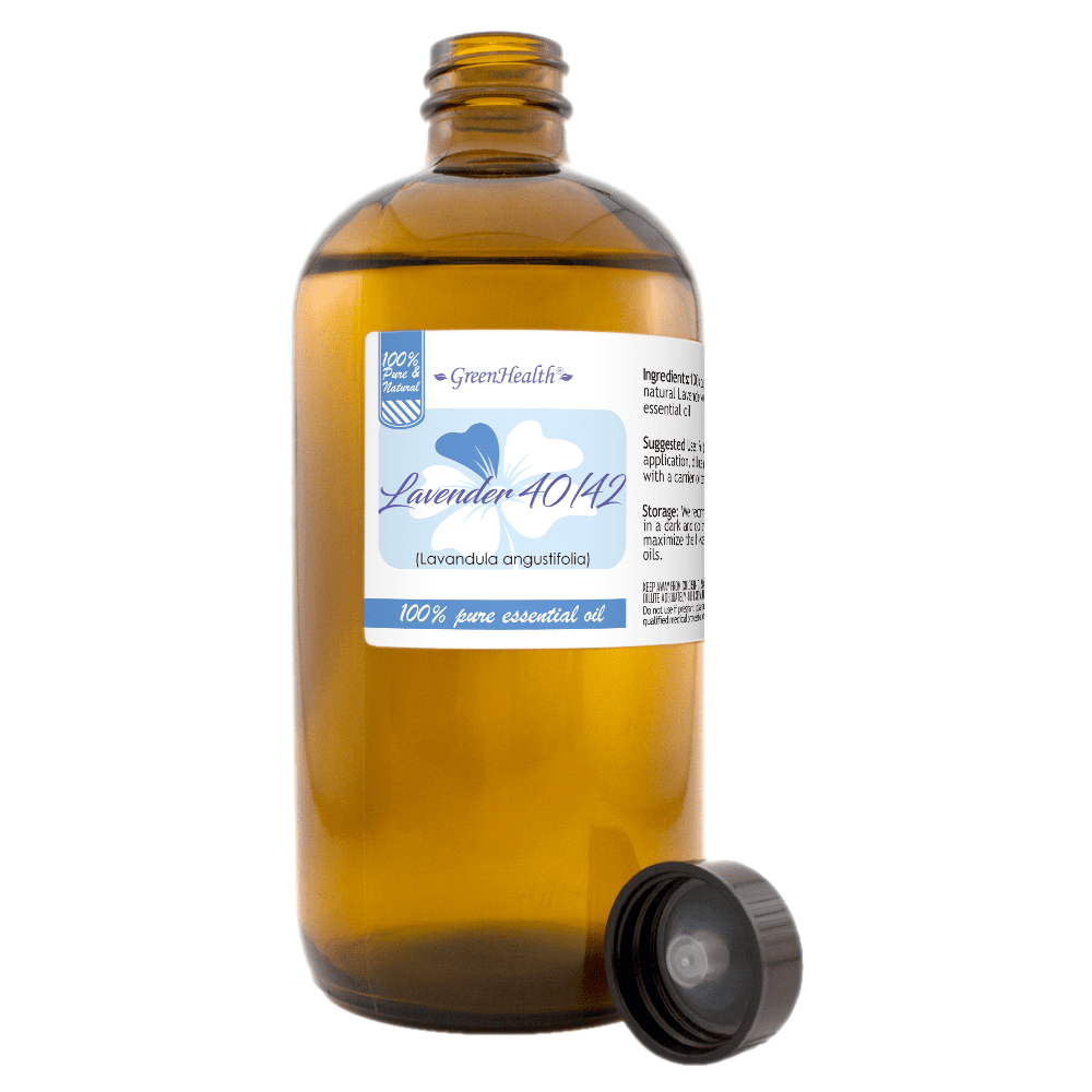 GreenHealth Lavender 40/42 Essential Oil 16 fl oz (473 ml) Glass Bottle with Cap