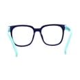 thumbnail image 2 of Kid Girls Flexible Rubber Hipster Horn Rim Blue Light Filter Computer Glasses Navy Teal, 2 of 4