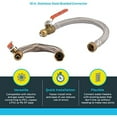 thumbnail image 3 of Shark Bite U3068FLEX18BVLF 1/2" X 3/4" X 18" Stainless Steel Braided Flexible Water Heater Connector With Ball Valve, 3 of 5