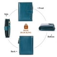 thumbnail image 4 of Women Wallet Smooth Faux Leather Zipper Closure RFID Multi Pockets Large Capacity Phone Cash Changes Storage Purse Short Card Holder, 4 of 7
