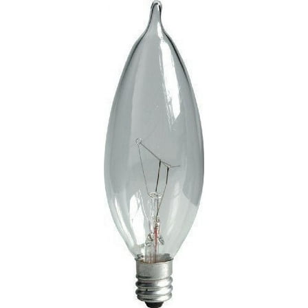 GE Lighting Crystal Clear 76236 40-Watt, 370-Lumen Bent Tip Light Bulb with Candelabra Base