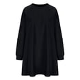 thumbnail image 4 of TopLLC Robe à Manches Longues Col Rond Hauteur Genou Mode Décontractée pour Femmes Chandail en Molleton Surdimensionné Robe à Manches Longues Col Rond Robes Patchwork pour Femmes Robe pour Femmes, 4 of 7