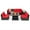 Red, variant on Costway 7 PCS Patio Furniture Set with 35" Propane Gas Fire Pit Table & Waterproof Cover Red