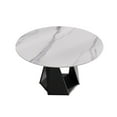 thumbnail image 6 of White 53" Round Table For Dining, Sintered Stone With Black Iron Base, Enhances Aesthetics Of Dining Space 6 To Fouls And Easy Clean, Fits People, 6 of 6