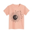 thumbnail image 3 of melon Red Lounge T Shirt for Kids Girl Boy Summer Fall Short Sleeve Boat Neck Spandex Butterfly Sunflower Floral Graphic Tops Shirt Child 2026 Clothes 14-15 Years, 3 of 4