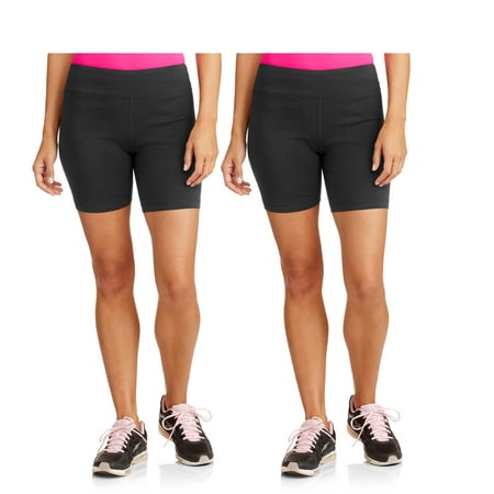 Danskin Now Women's Dri-More Core Bike Shorts, 2-Pack