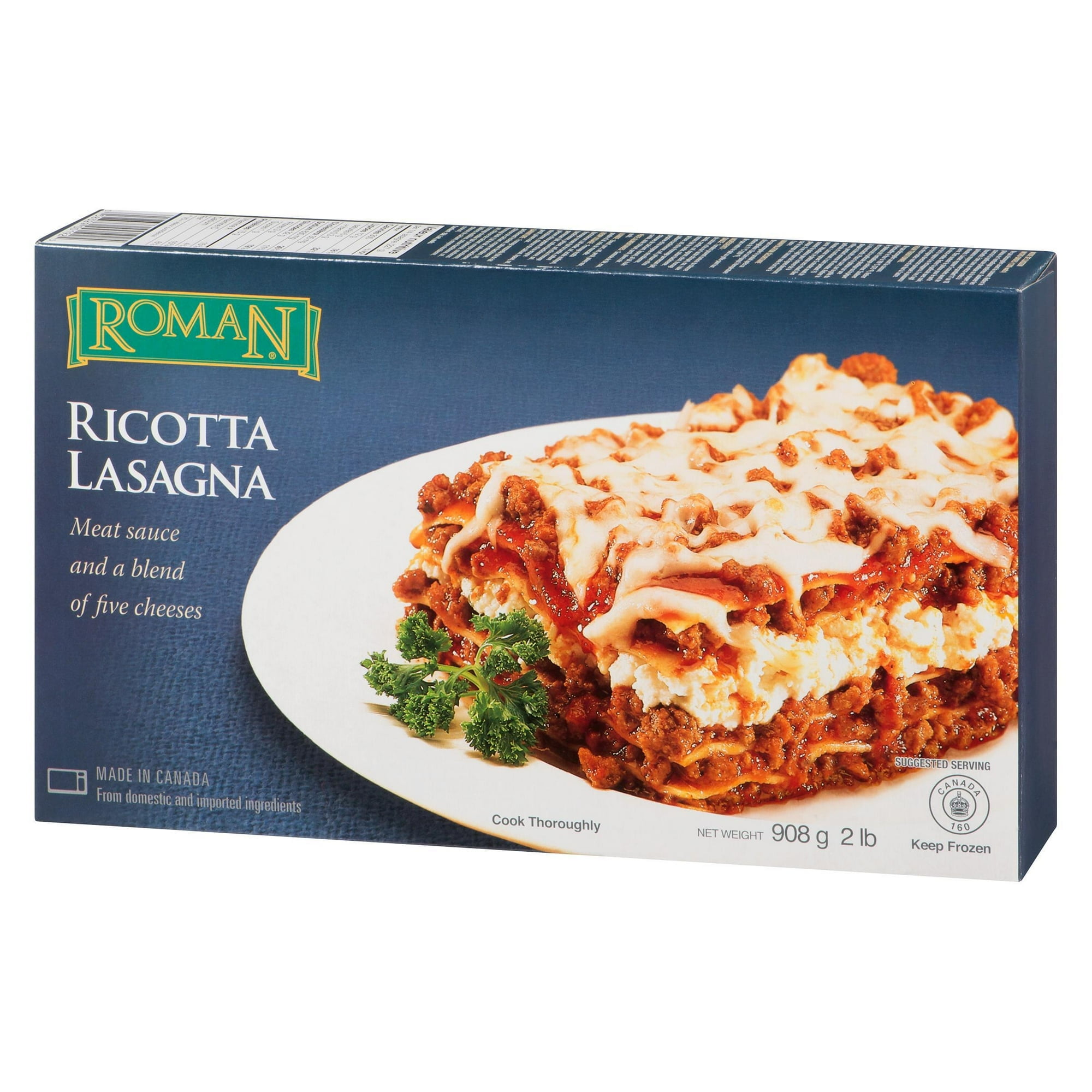 Roman Cheese Roman Ricotta Lasagna with Meat Sauce And A Blend of Five Cheeses, 908 g