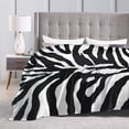 thumbnail image 2 of Black and White Zebra Pattern Throw Blanket, Fluffy Soft Cozy Blanket Flannel Plush Microfiber Couch Throw 50"x40", 2 of 7