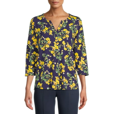 The Pioneer Woman Knit Printed Henley Top