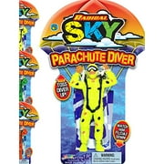 Big Parachute Toy (1 Unit Assorted Color) JA-RU. Children's Flying Toys. Sky Diving Action Figures Soldiers Gliders Army Men. Fun Party Favor Outside Toys for Boys & Kids Outdoor Toys. 2306-