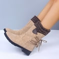thumbnail image 3 of Mikilon Autumn And Winter Woolen Yarn Snow Boots Back Strap Plus Size Boots Women, 3 of 8