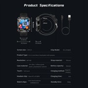 Rainbuvvy T93 smartwatch with 1.96 inch 4GB memory, portable headphones, sports watch
