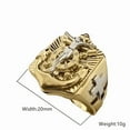 thumbnail image 3 of Lordluxury Vintage 14k Yellow Gold Anchor Religious Jesus Cross Ring Men Fashion Amulet Jewelry Gift B217, 3 of 8