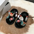 thumbnail image 4 of Toddler Slippers Comfortable Christmas Fall Winter Warm House Shoes Soft Platform Cozy Open Toe Slip On Toddler Girl Shoes Red Sizes 6-7 Y, 4 of 4