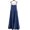 Navy blue, variant on Women Loose Solid Color Strap Wide Leg Pants Casual Jumpsuit