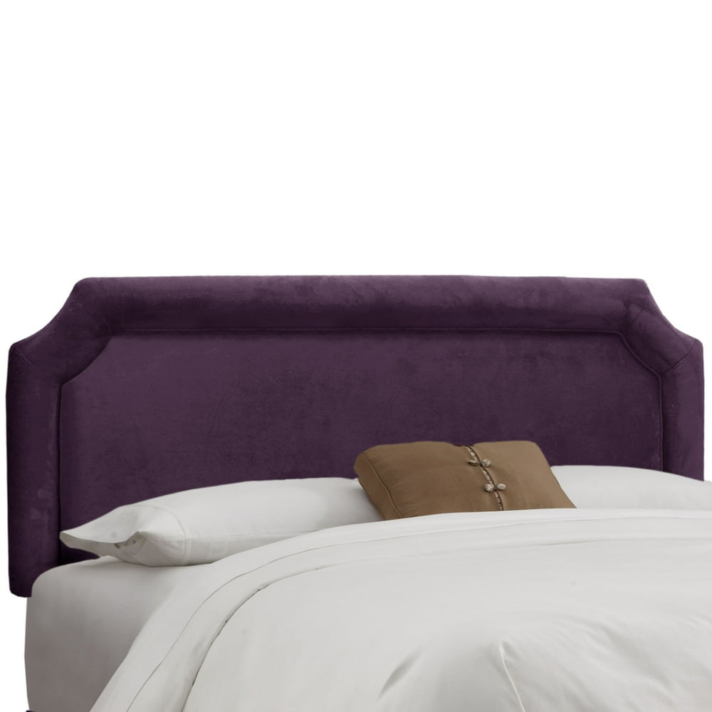 Skyline Furniture Aubergine Velvet Notched Headboard
