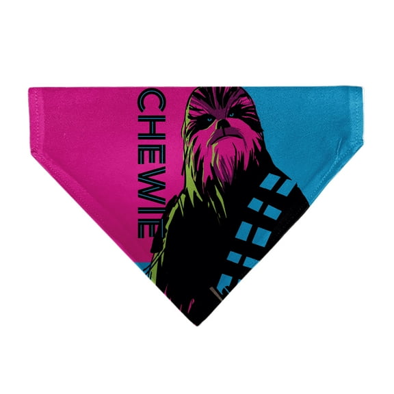 Star Wars Pet Bandana Star Wars Chewie Text and Chewbacca Pop Art Red Blue Black Slip On Collar Bandana Only