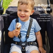 HARPPA Foldable Wagon Stroller for 2 Toddlers with Pull & Push Handle, Canopy, 32.9lbs, Black