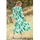 thumbnail image 2 of Vestido PRETTYGARDEN Floral Midi con Escote en V y Mangas Largas Verde M, 2 of 9