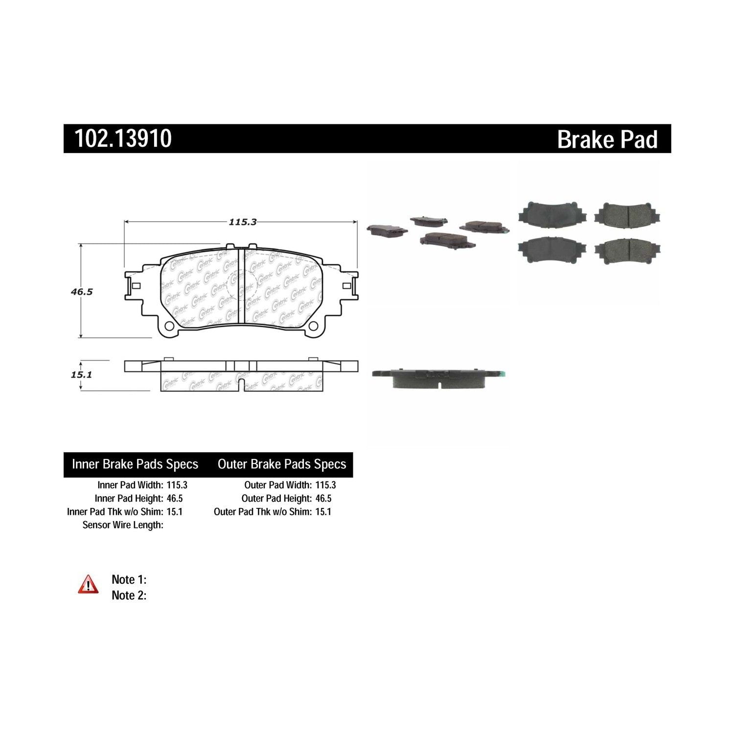 Centric Parts - Metallic Pads