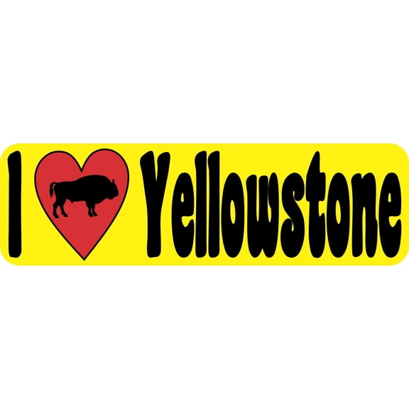 10in x 3in I Love Yellowstone Bumper Sticker Vinyl Vehicle Window Stickers