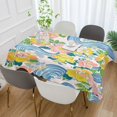 thumbnail image 2 of Yayeee Tablecloths 60" x 60" Rectangle Wrinkle Resistant Party Table Cover, Blue Floral Wave, 2 of 8