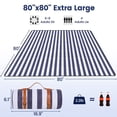 thumbnail image 2 of Manta de pícnic Sapsisel extra grande, impermeable, 80 x 80 pulgadas, 2 of 7