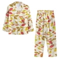 thumbnail image 3 of Kuiaobaty Fall Leaf Print Button up Pajamas for Women, Long Sleeve Sleepwear Soft Loungewear Ladies Pjs Set, 2XL, 3 of 7