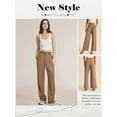 thumbnail image 5 of STARVNC Women Elastic High Waist Button Up With Pockets Straight Leg Pants, 5 of 5