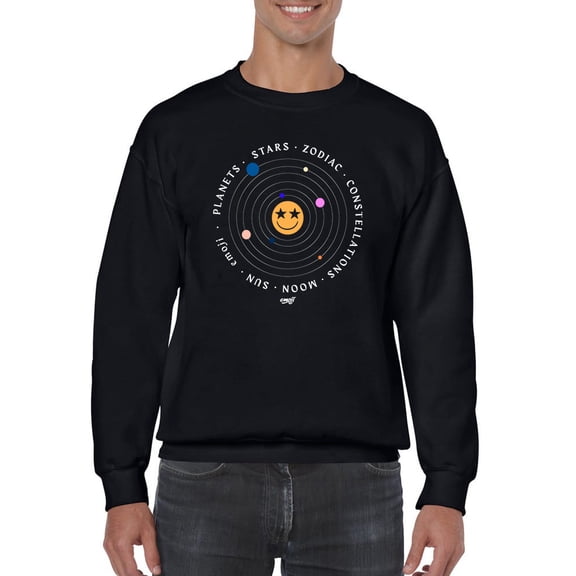 Galactic Smiley - Cosmic Orbit Emoji Graphic Men's Sweatshirt