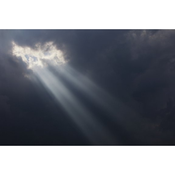 Sunlight breaking through dark storm clouds Georgetown Ontario Canada Canvas Art - Ron Bouwhuis  Design Pics (19 x 12)