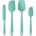 thumbnail image 1 of U-Taste 480°F High Heat Resistant Silicone Spatula Set of 4, BPA-Free Food Grade Kitchen Cooking Baking Mixing One Piece Seamless Flexible Rubber Scraper for Nonstick Cookware (Teal/Aqua Sky), 1 of 9