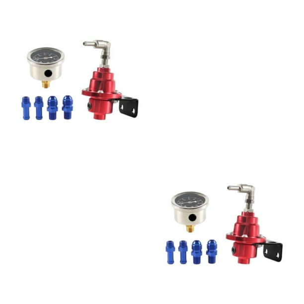Speravity Regulador de presión de combustible ajustable universal de aleación - Fácil de instalar Alta resistencia con indicador de rojo 2piezas